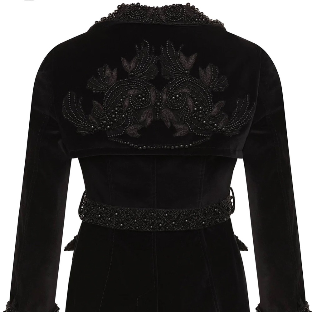 FOVARI Safari Velvet Jacket, size small, black, NEW